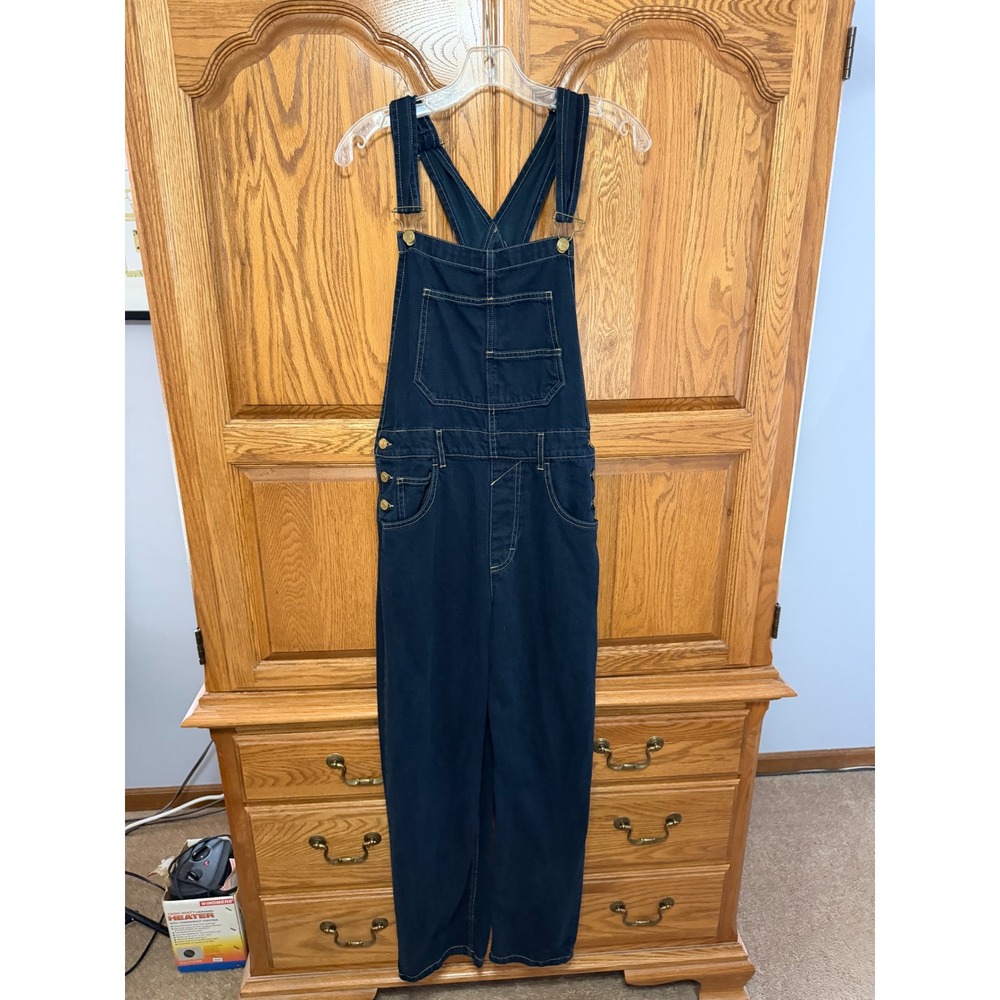 Free People We The Free Ziggy Denim Overalls Small Small Dark Wash Slouchy
